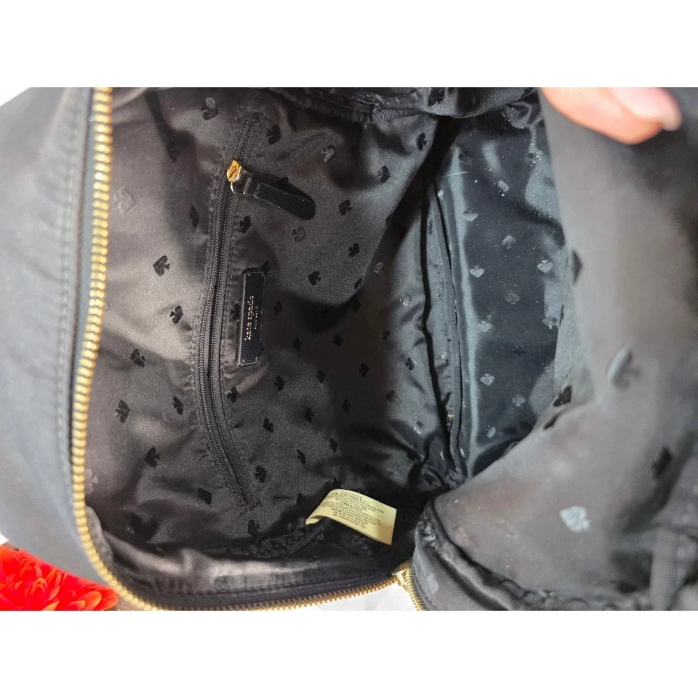 Kate Spade New York Chelsea Small Backpack Black Nylon Gold Hardware WKR00556